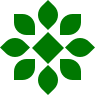 A green leaf logo on a black background.