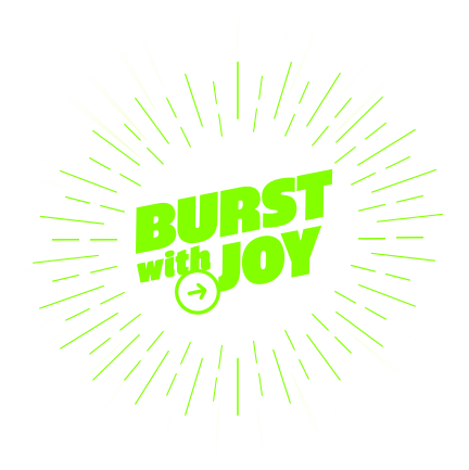 Burst with joy logo.